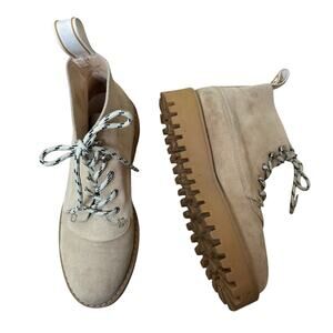 LÄST Rocky Suede Beige Combat Boots Size 40/9